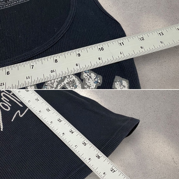 Rare Dom Rebel “I Have Something To Tell You” Chick Black Ribbed Tank Top - Picture 7 of 7